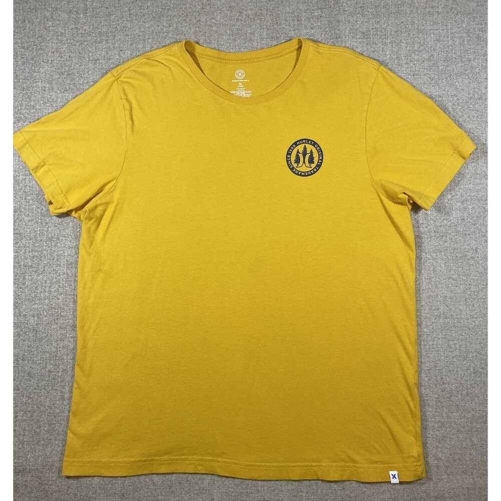 Hurley T-Shirt Men’s Size XL Yellow Casual Surf Summer